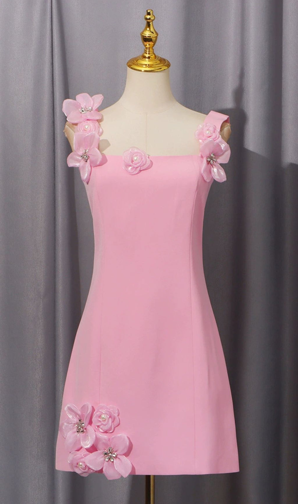 Glison 3D Flower Embellished Mini Dress