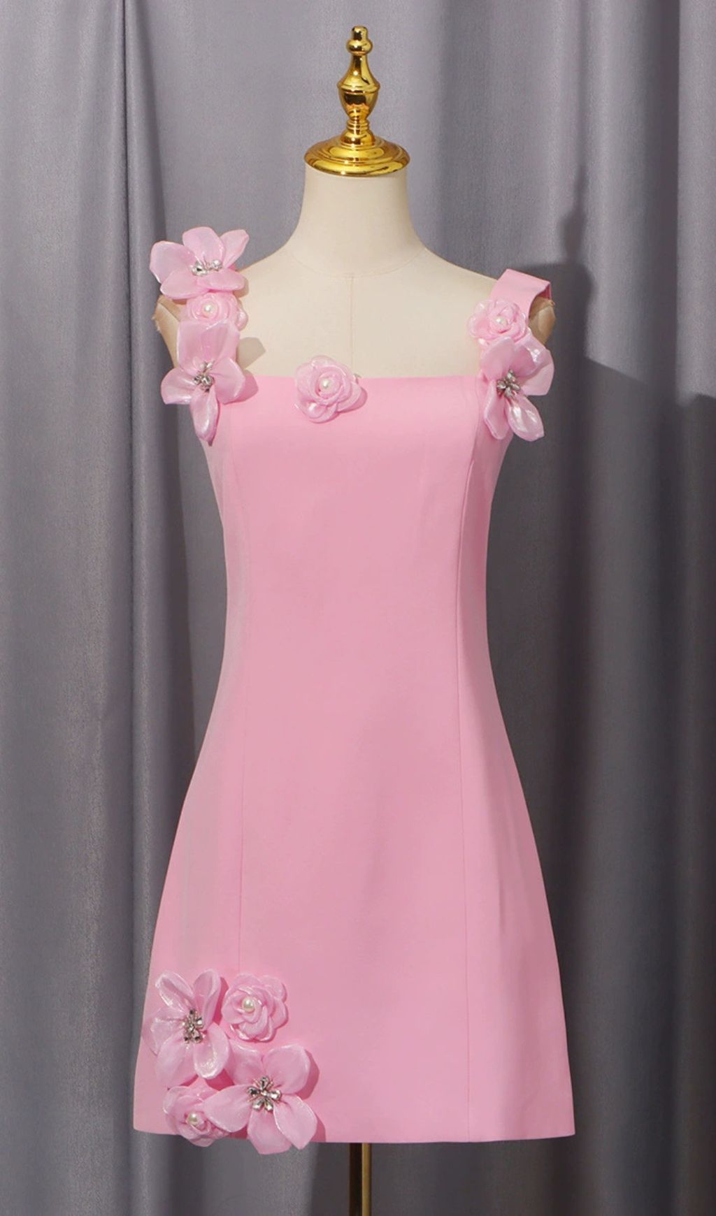 Glison 3D Flower Embellished Mini Dress