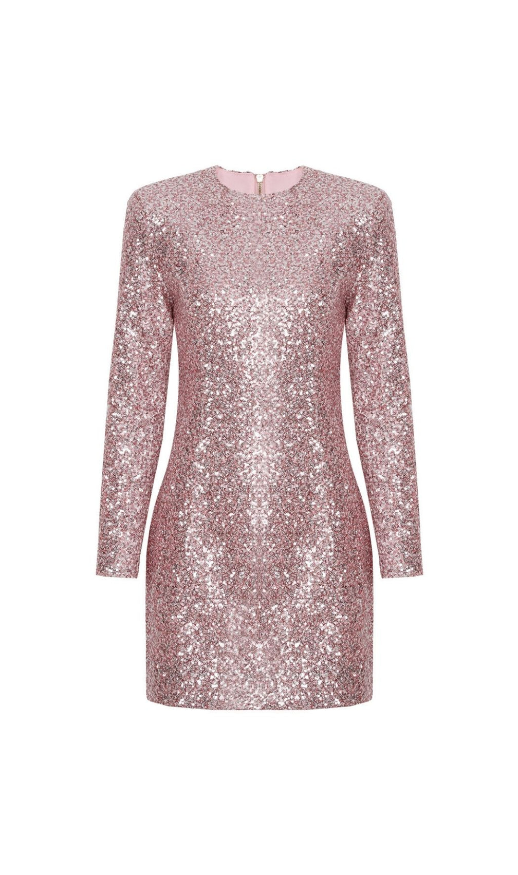 Kindred Pink Sequin Long Sleeve Mini Dress - Glamorous Party Style