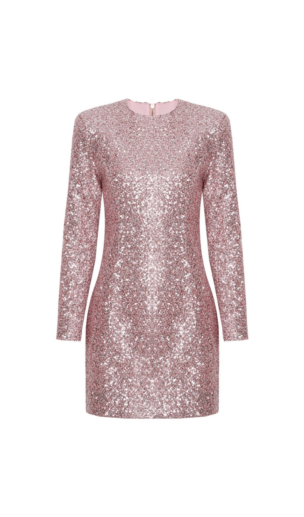 Kindred Pink Sequin Long Sleeve Mini Dress - Glamorous Party Style