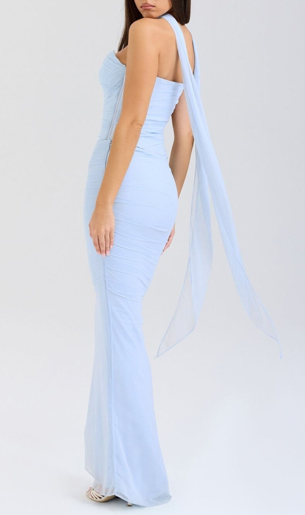 Barbie Bluebell Corset Top Fluted Hem Maxi Dress