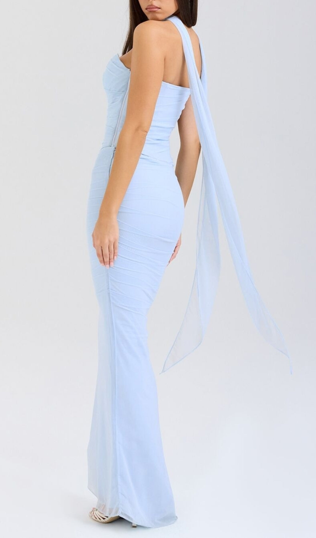 Barbie Bluebell Corset Top Fluted Hem Maxi Dress