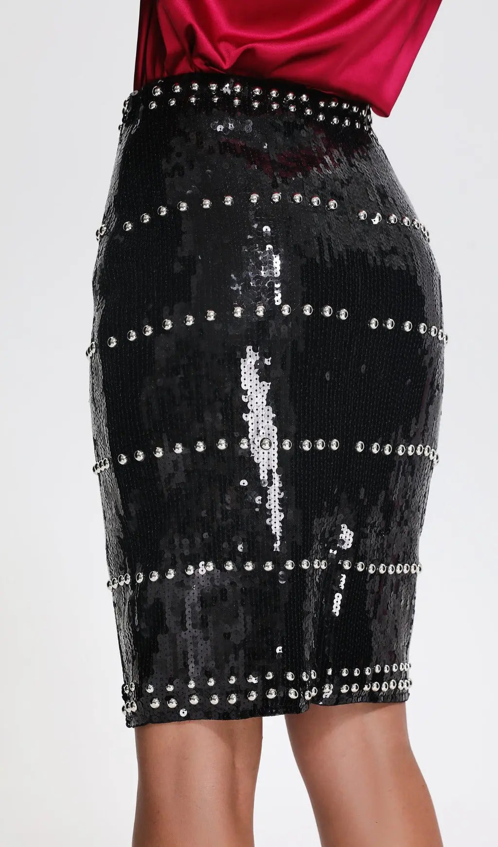 Black Sequin Pearl Skirt