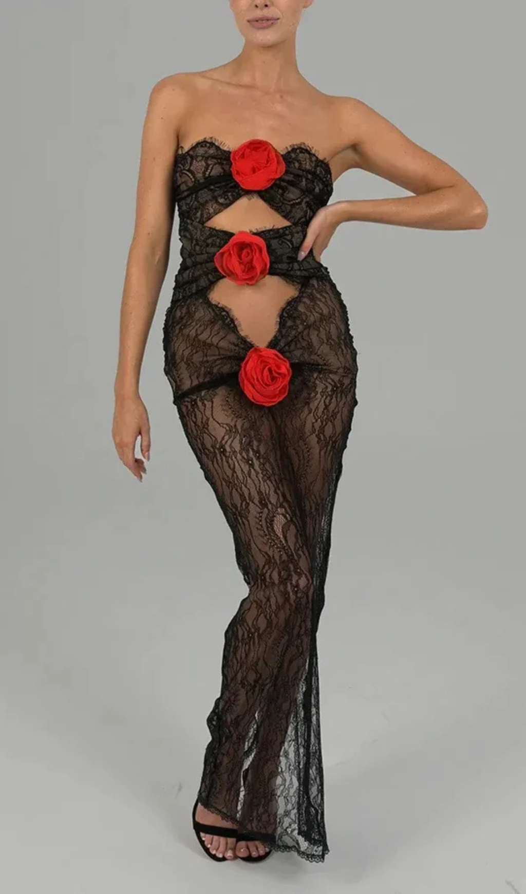 Adia Flower Cut-Out Maxi Dress