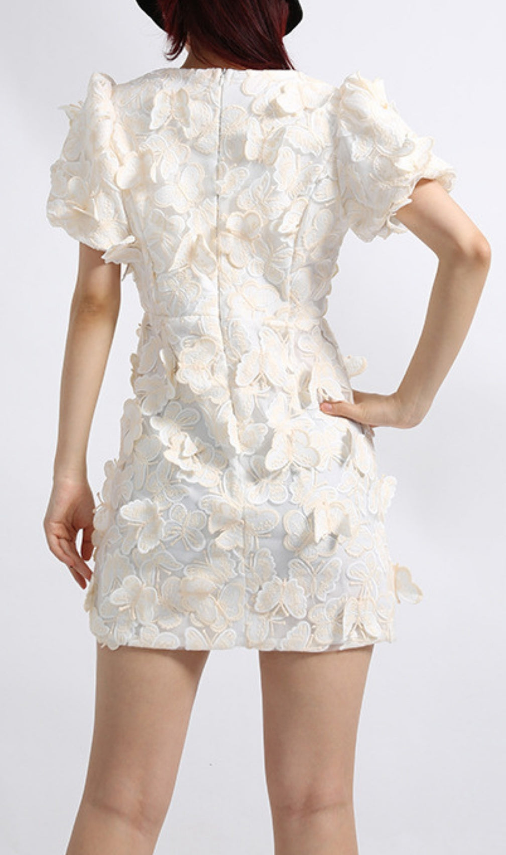 Eljah Butterfly Puff Sleeve Mini Dress
