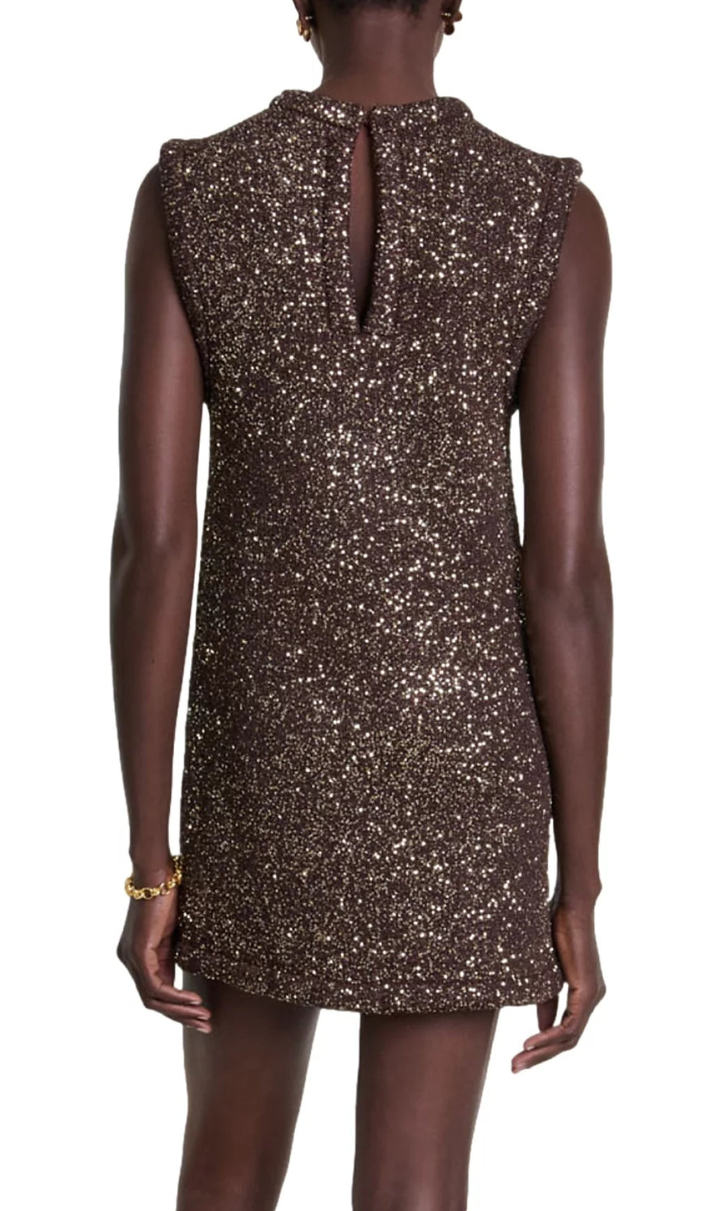 Raillette Sequined Knit Mini Dress