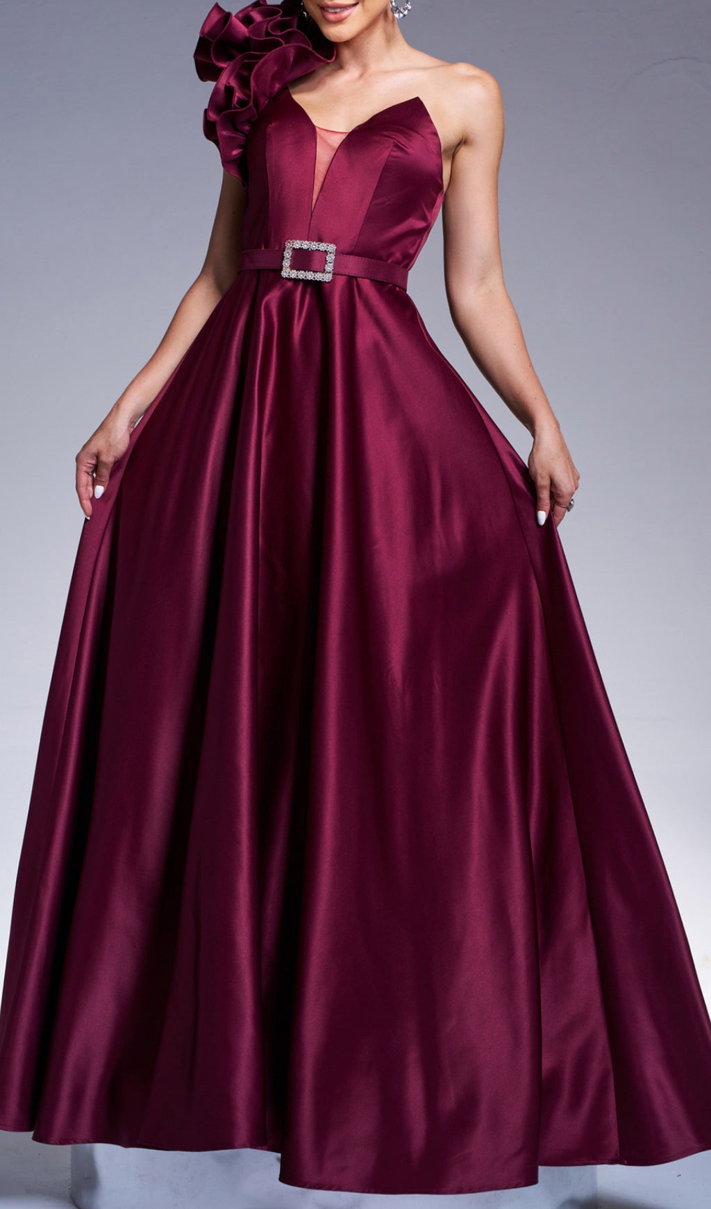 Coskun One-Shoulder Maxi Dress