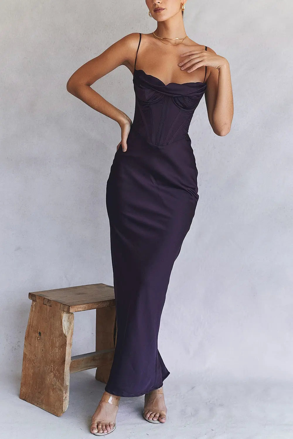 Night Shade Corset Maxi Dress