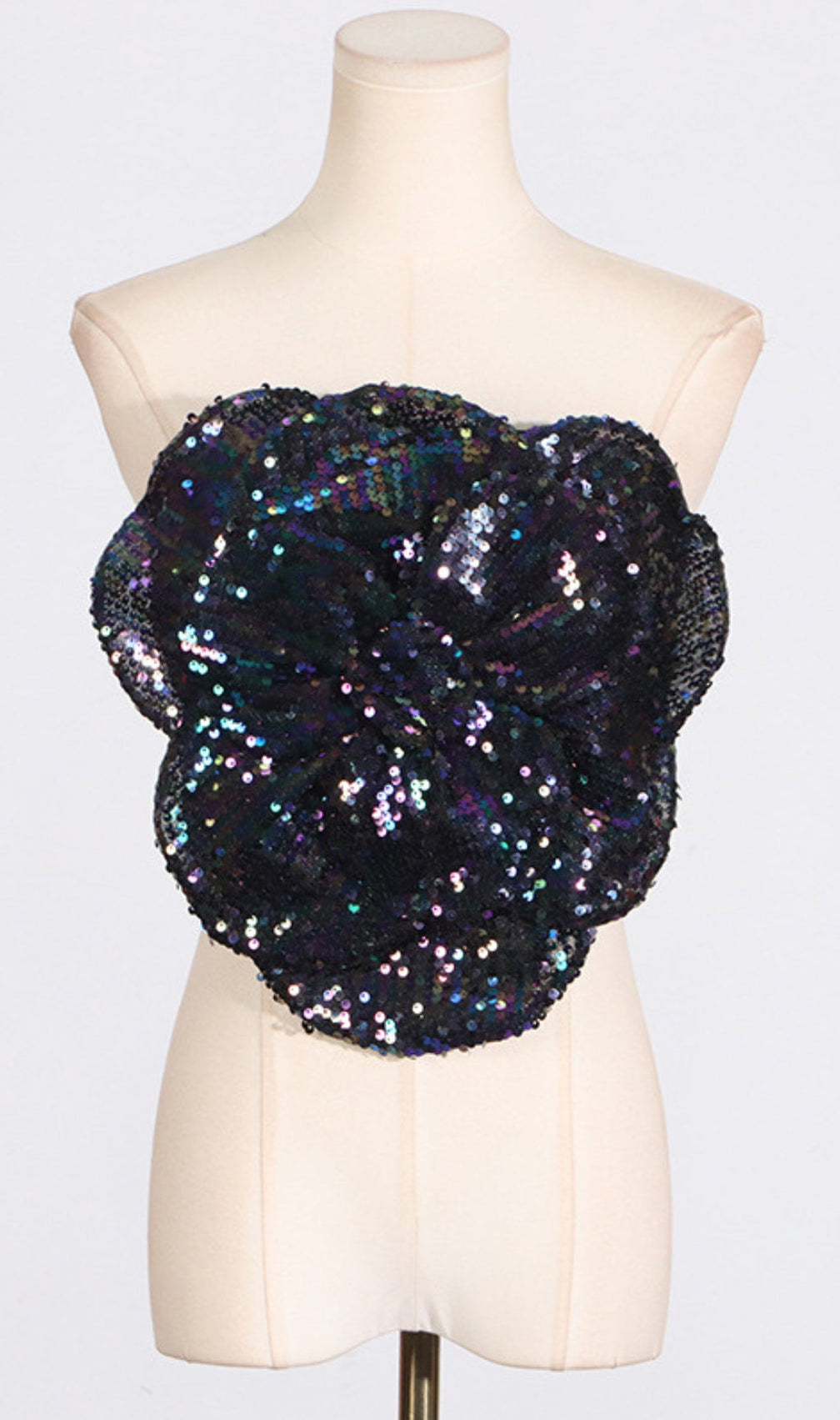 Aninda Sequin Flower Crop Top