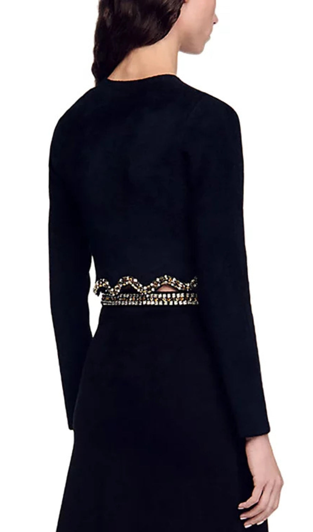 Jendal Embellished Scalloped Crop Cardigan