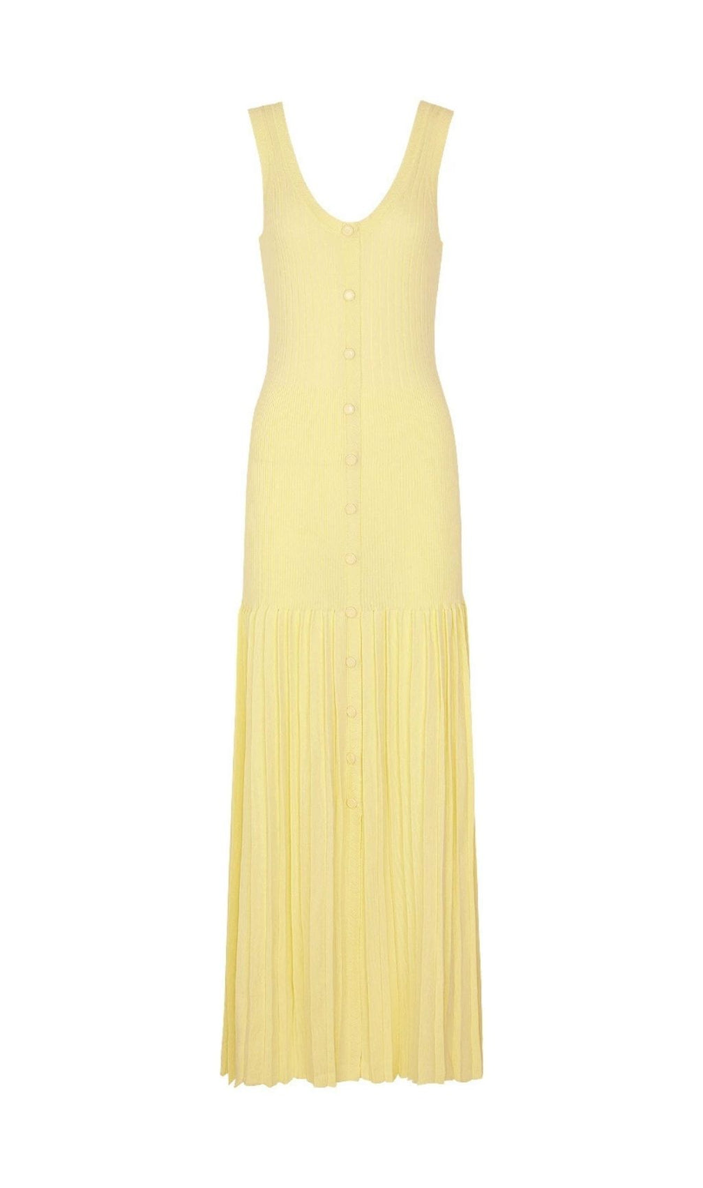 Kinsley Yellow Sleeveless Knit Maxi Dress