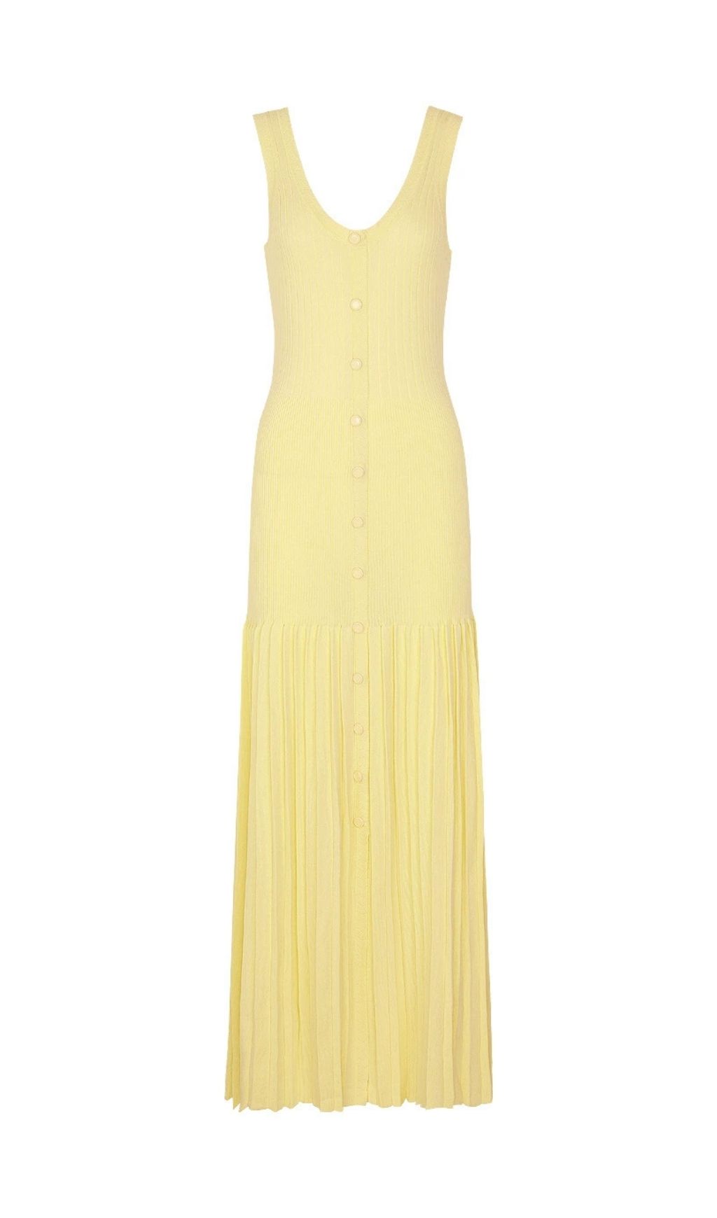 Kinsley Yellow Sleeveless Knit Maxi Dress
