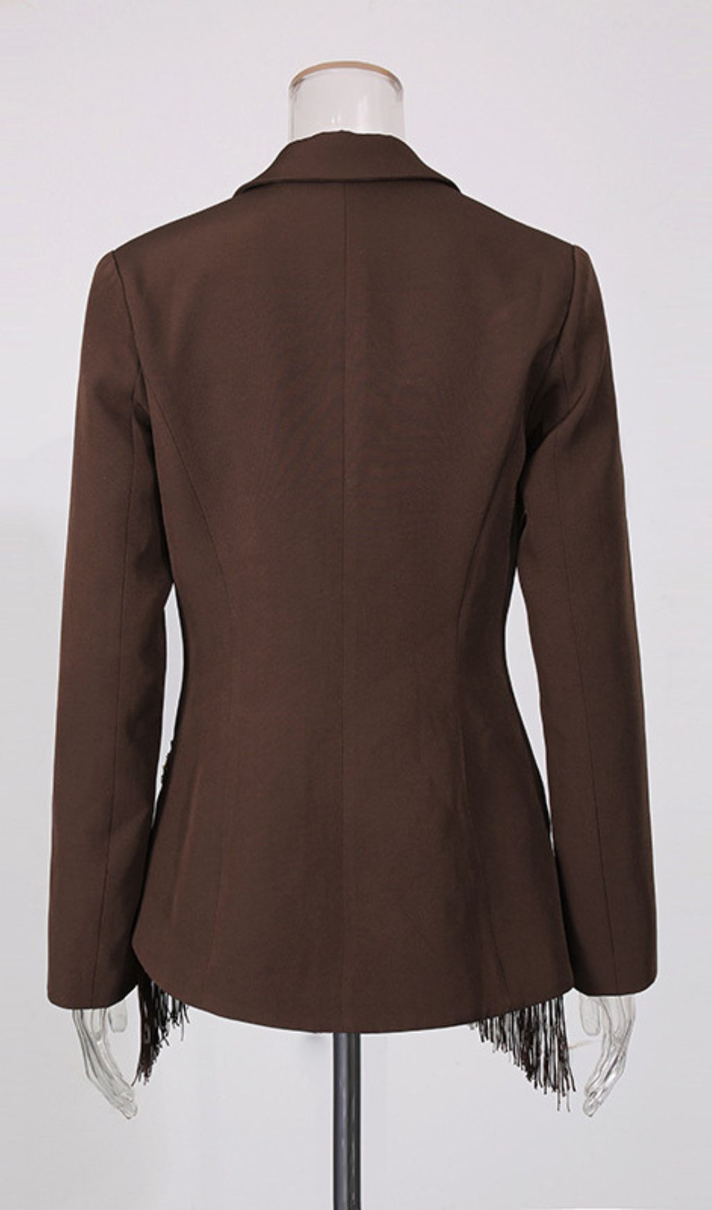 Ismaela Luxe Coffee Sequin Tassel Blazer | Elegant Statement Jacket for Her