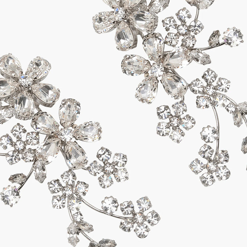Kaisley Dazzling Crystal Floral Statement Earrings | Bridal & Special Occasion