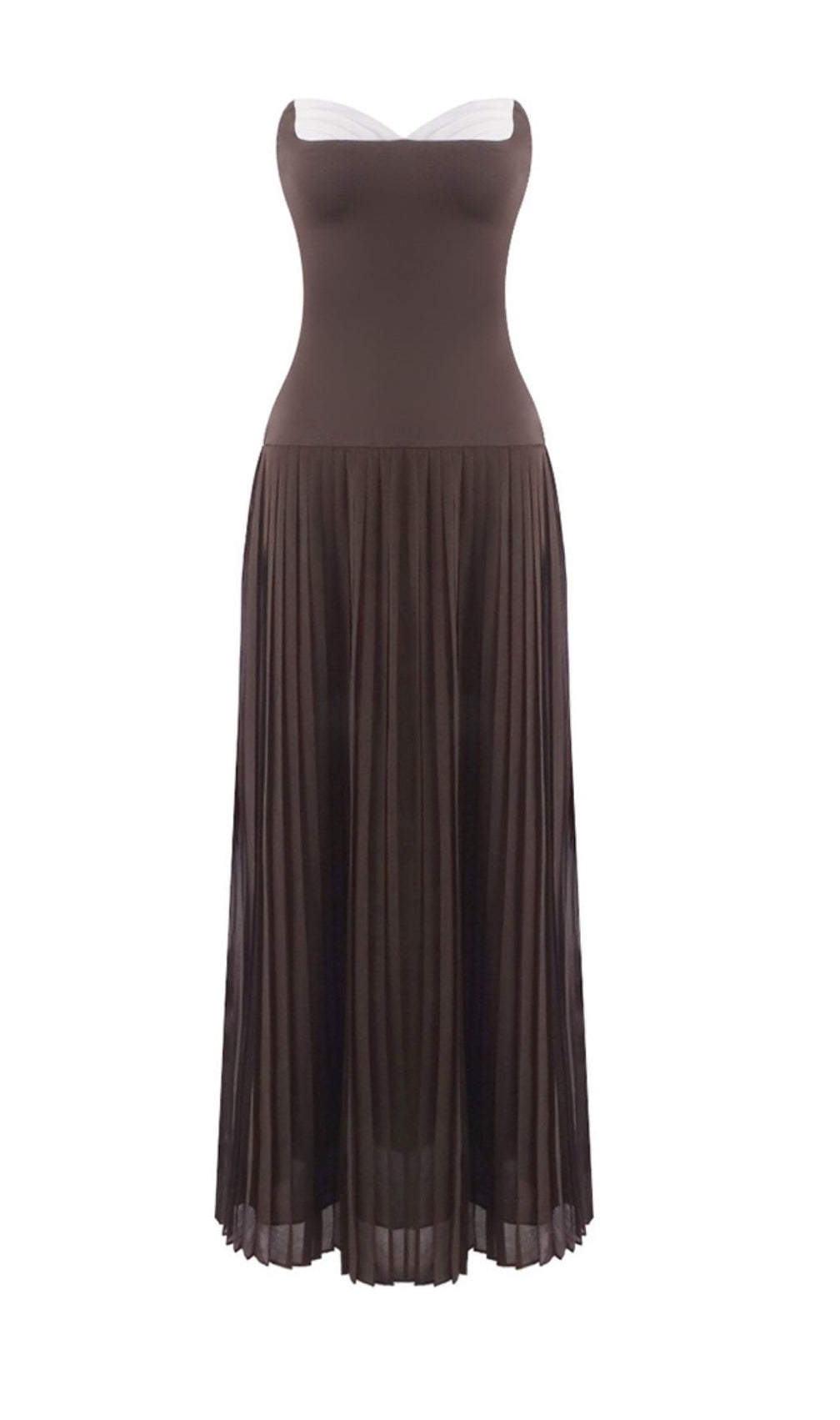 Isoke Strapless Maxi Dress with Contrast Sweetheart Neckline