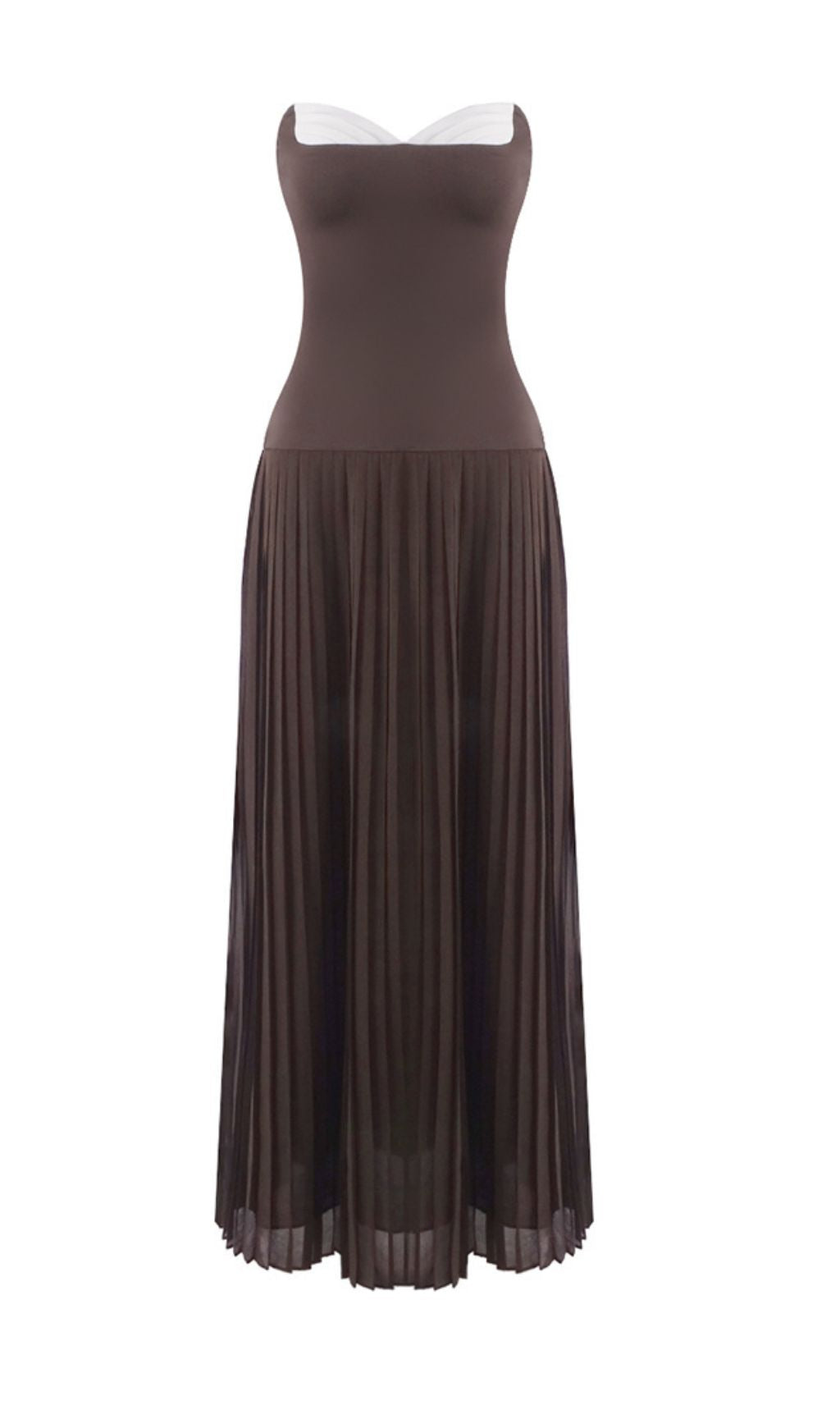 Isoke Strapless Maxi Dress with Contrast Sweetheart Neckline