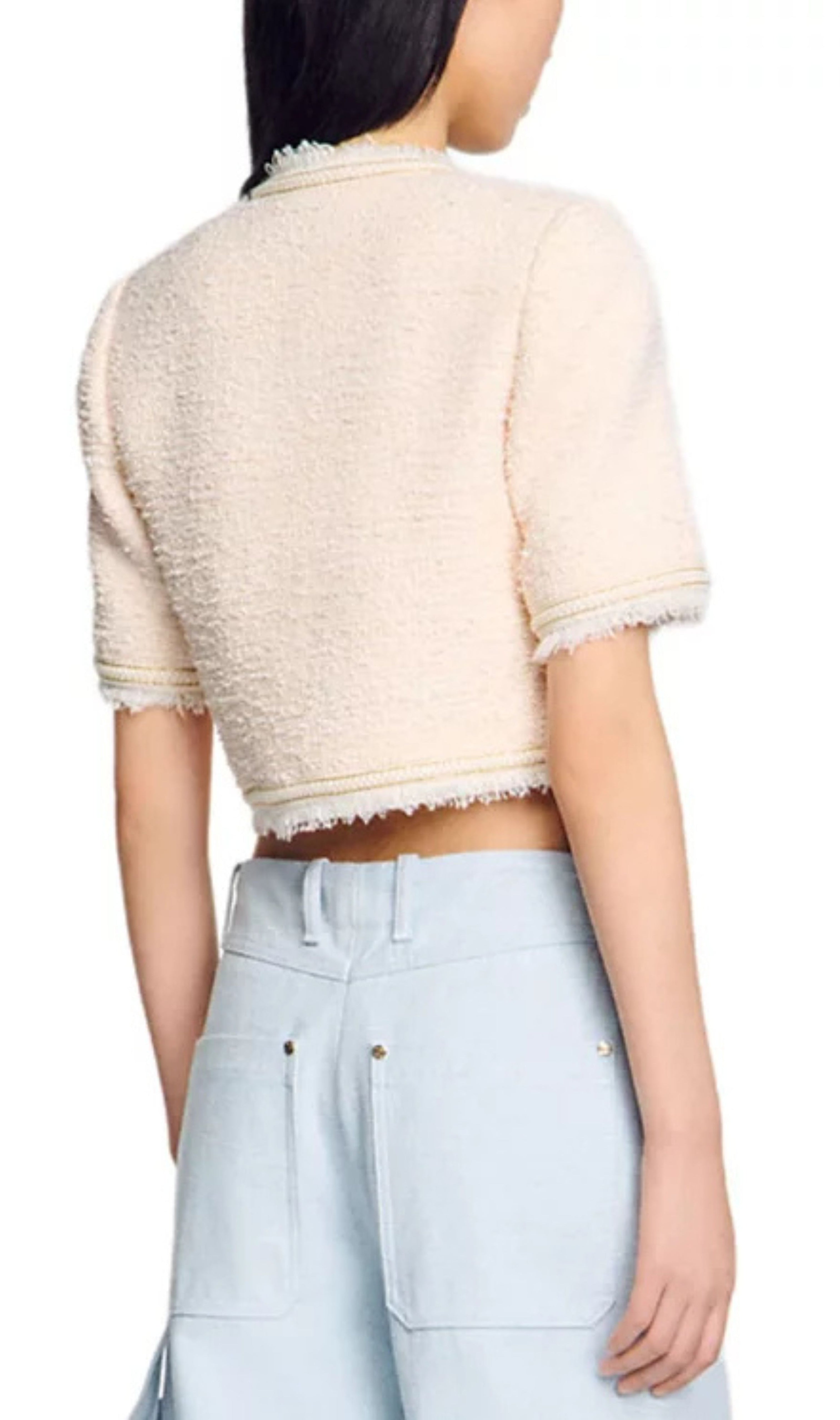 Short Sleeve Tweed Jacket