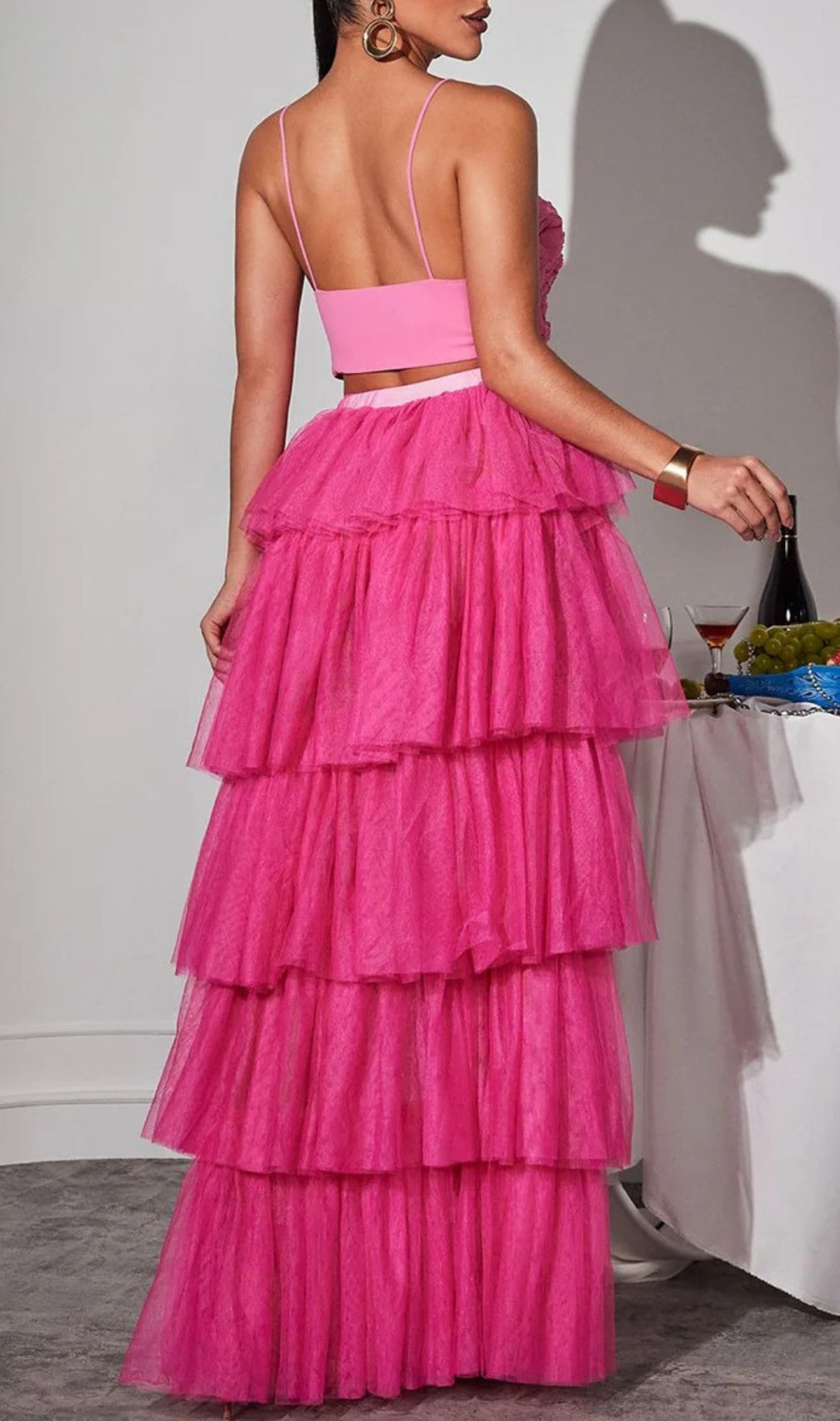 Connie Spaghetti Heart Ruffle Top