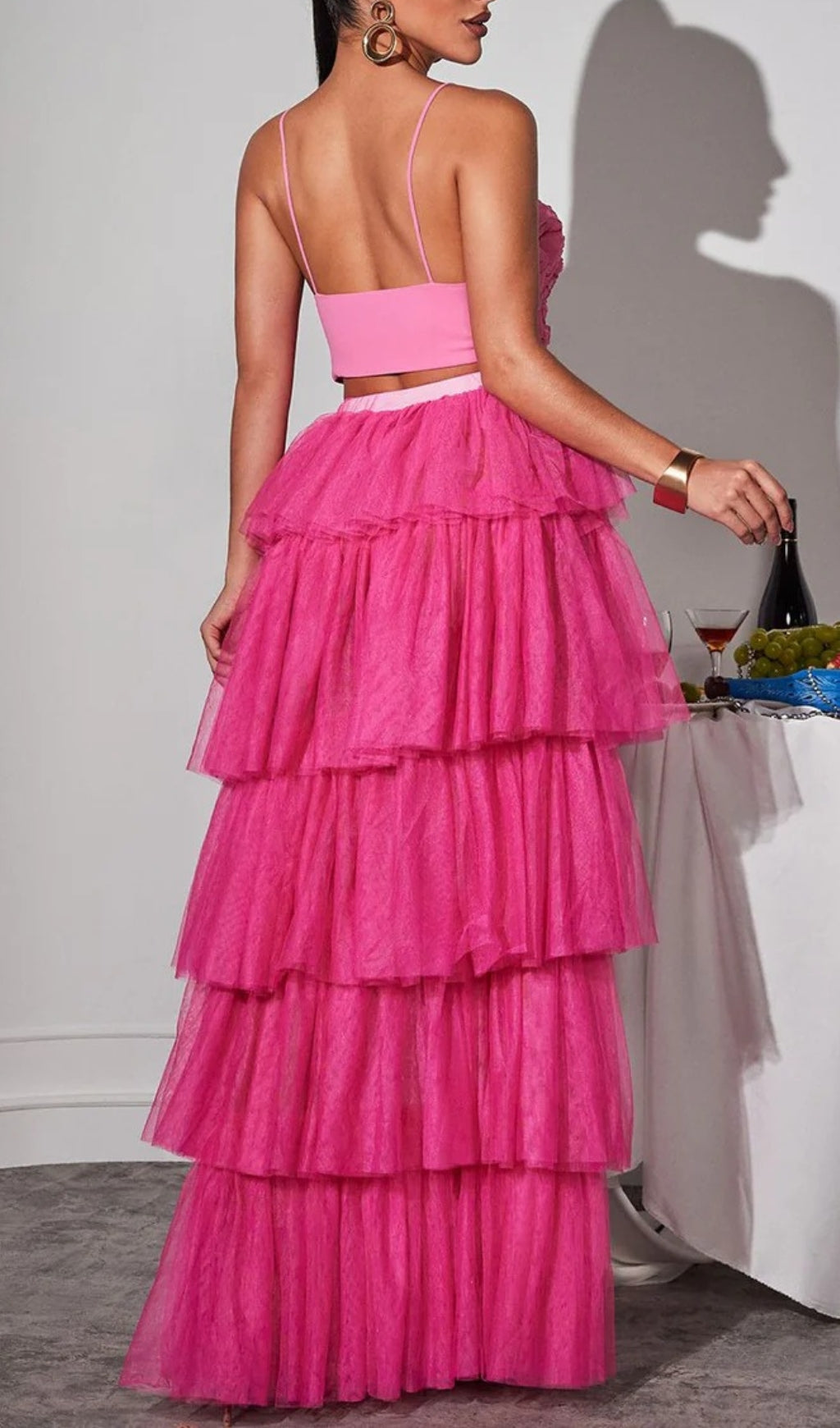 Connie Spaghetti Heart Ruffle Top