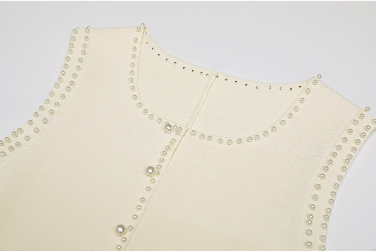 Fatin Knit Beaded Cardigan & Midi Dress