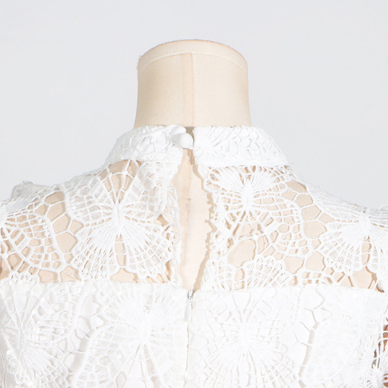 Ceyla Flower Embroidery Mesh Skirt Set