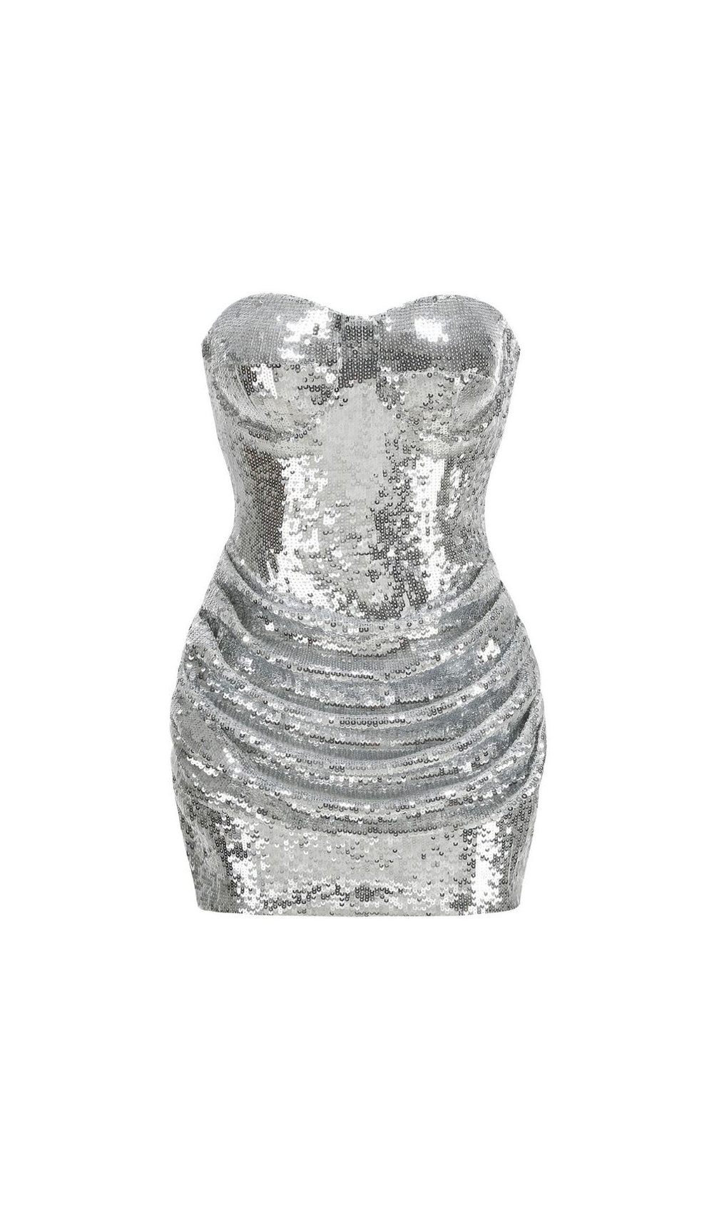 Keyanna Dazzling Silver Sequin Strapless Mini Dress - Your Ultimate Party Glam