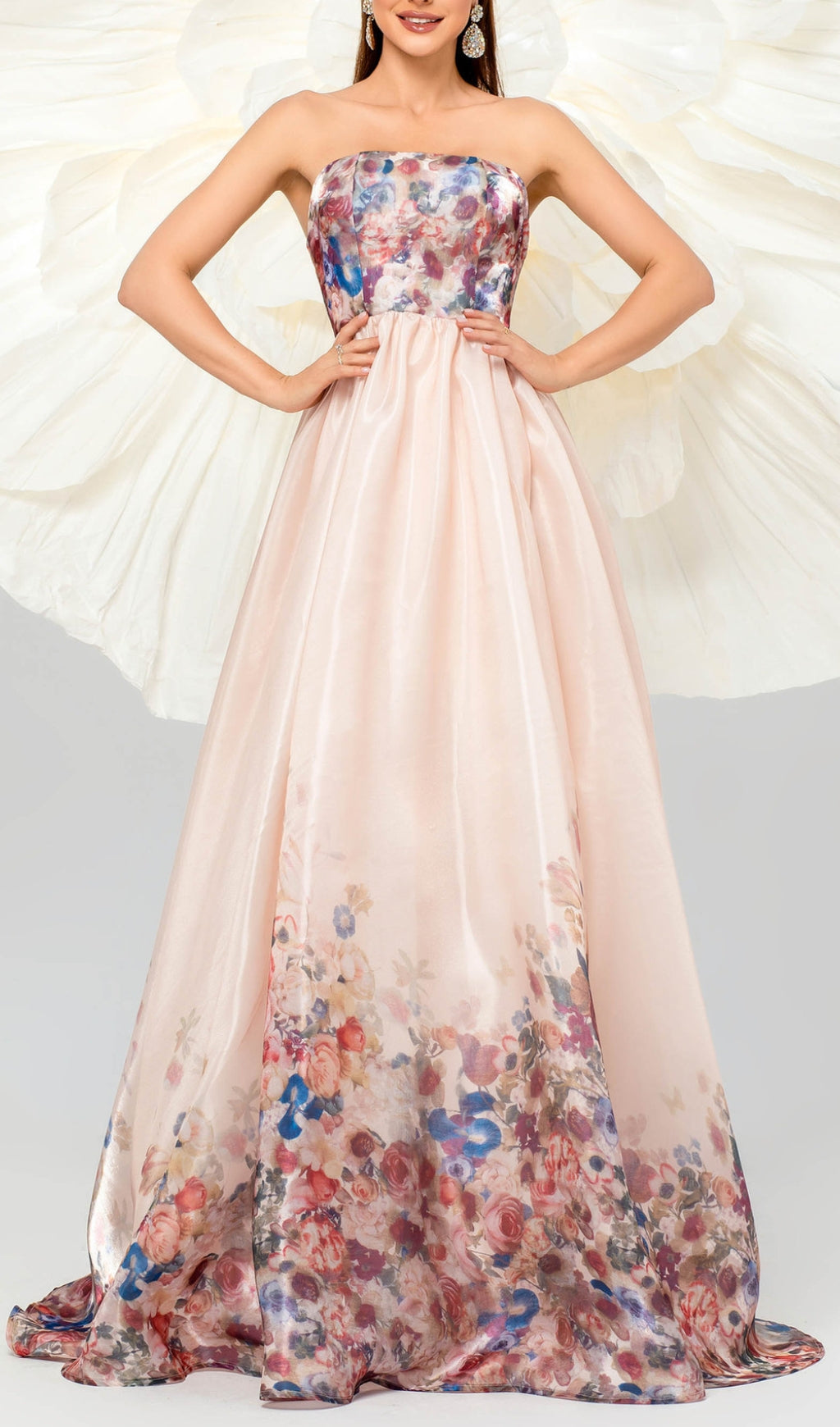 Bilhah Strapless Floral Print Maxi Dress