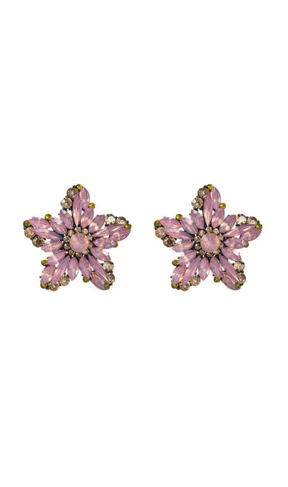 Anwar Flower Rhinestone Earrings