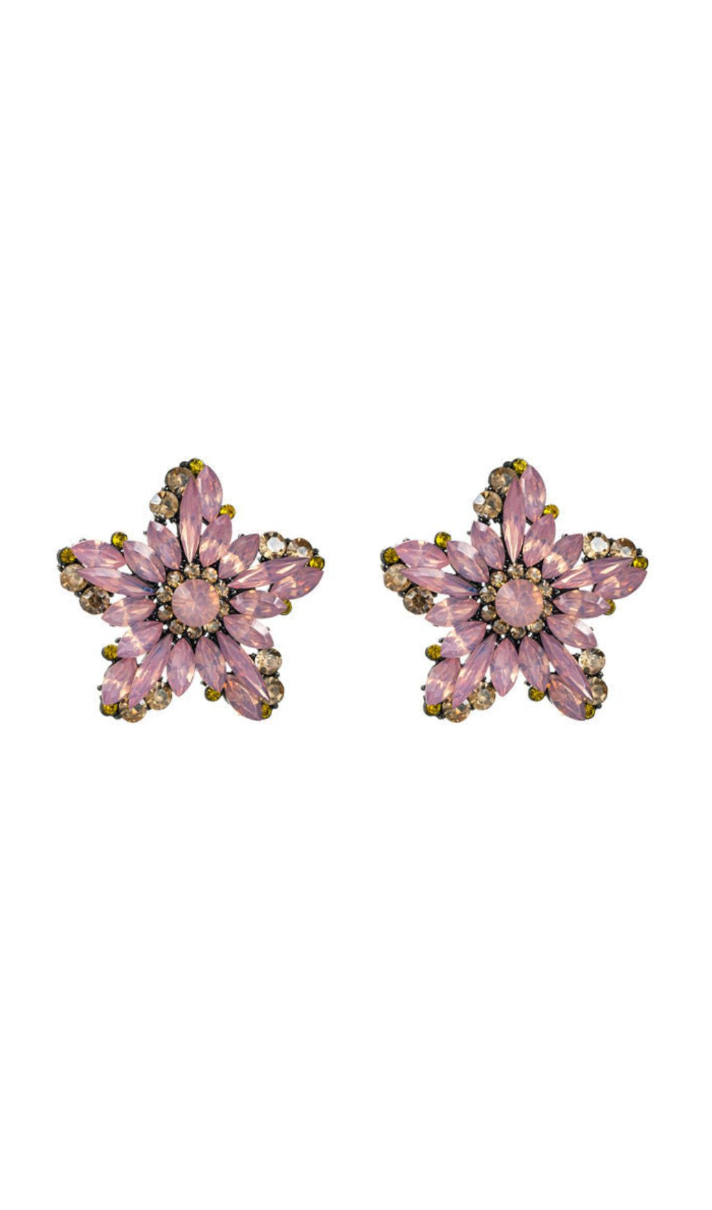 Anwar Flower Rhinestone Earrings