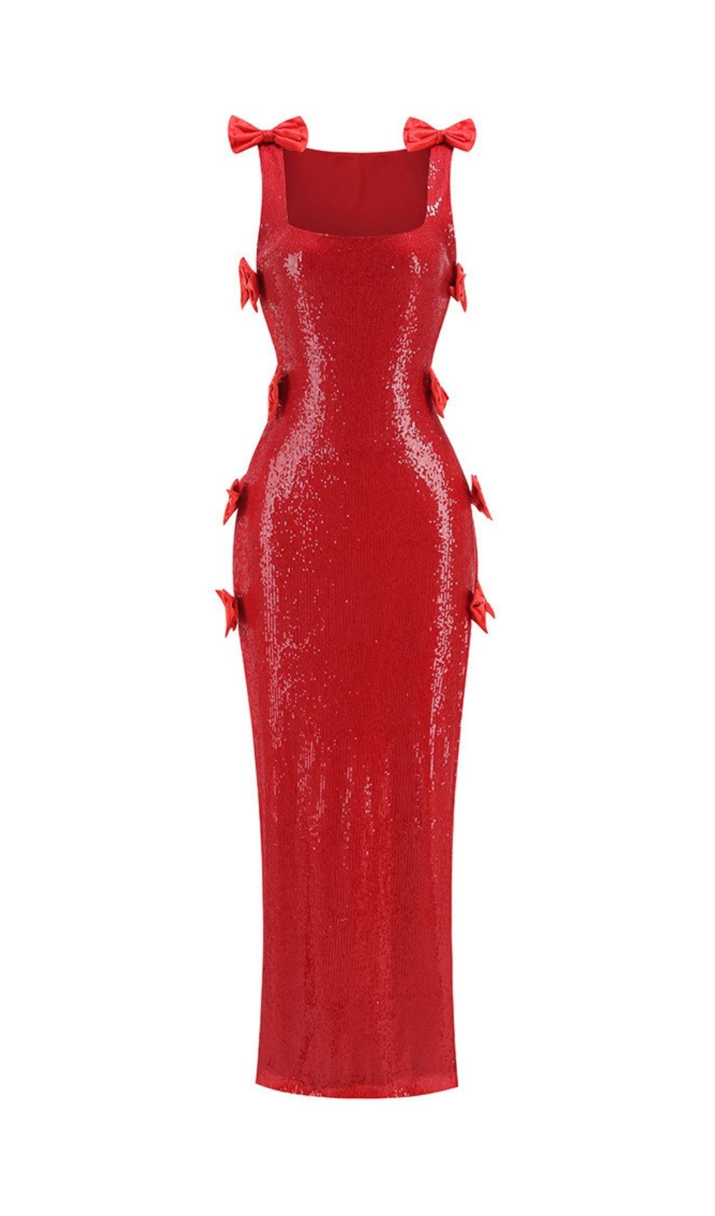 Kazia Red Sequin Bow Maxi Dress - The Ultimate Glamour Gown