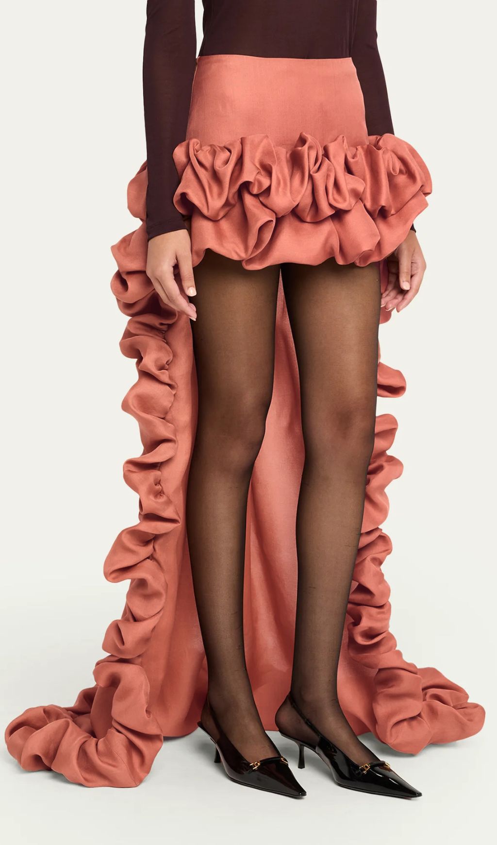 Jesper Dramatic Ruffle High-Low Maxi Skirt for Women