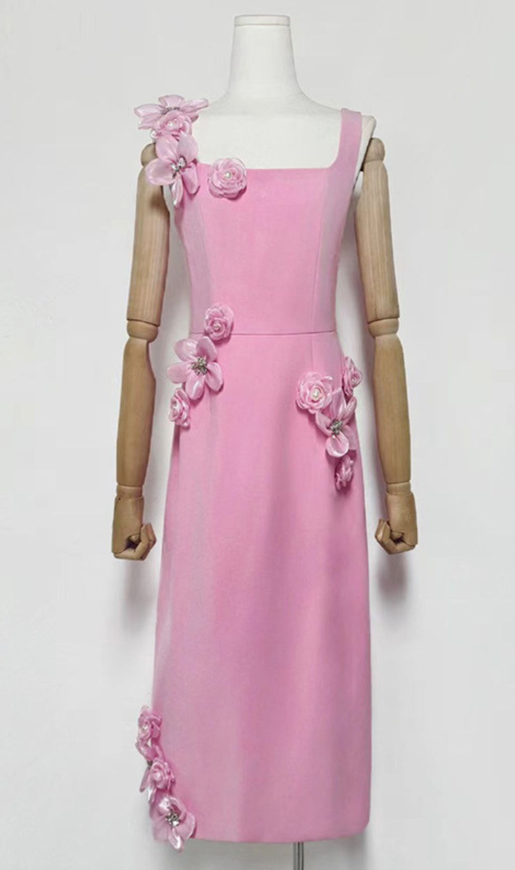 Harper Pink Flower Embellished Midi Dress