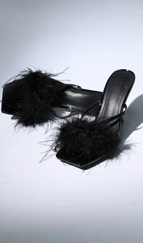 Feather Heels In Black