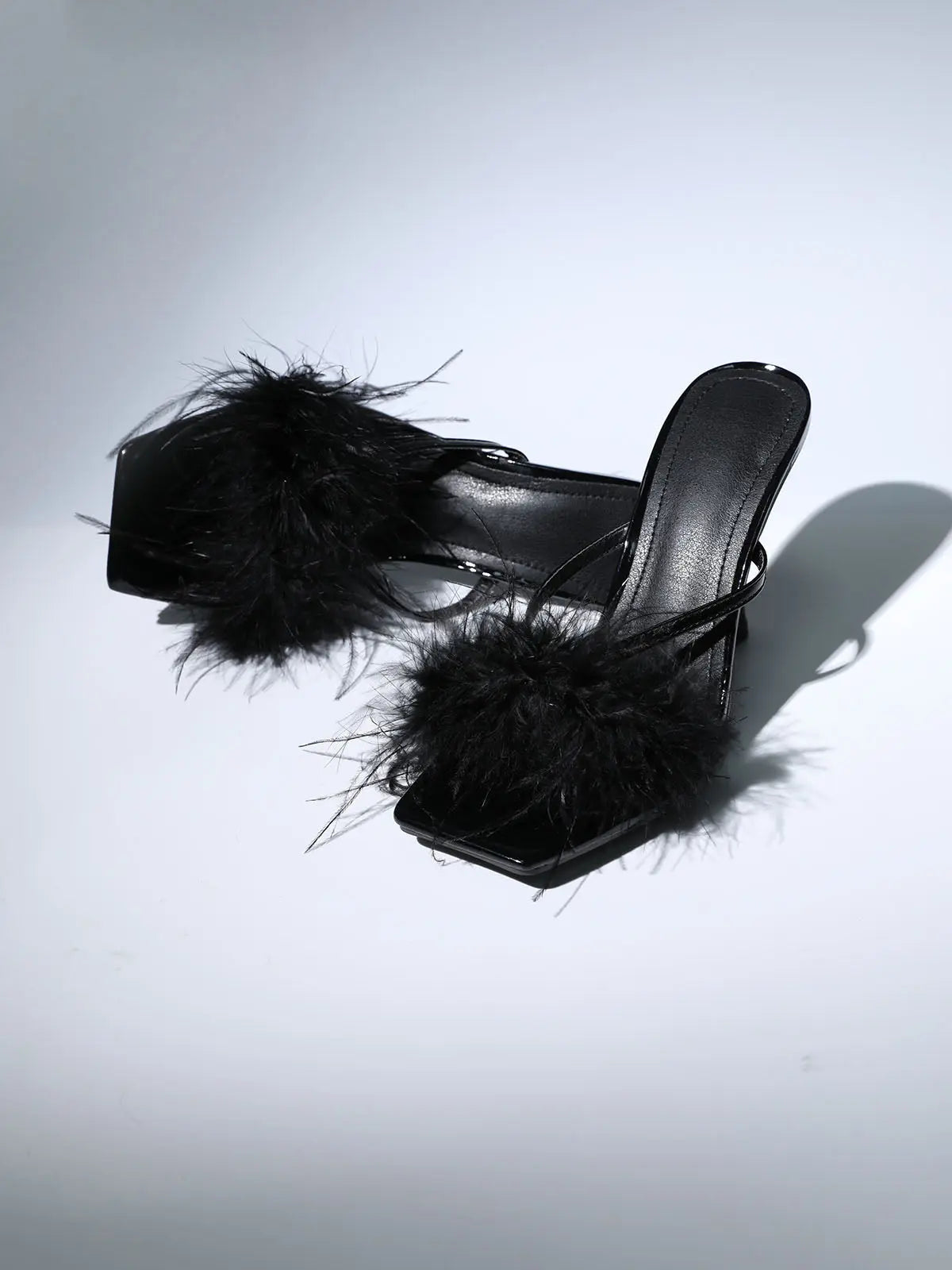 Feather Heels In Black
