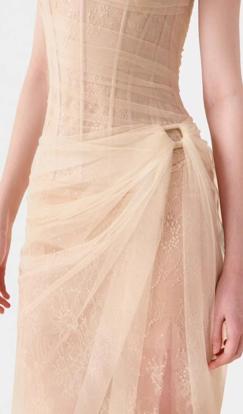 Anandi Mesh Corset Maxi Dress