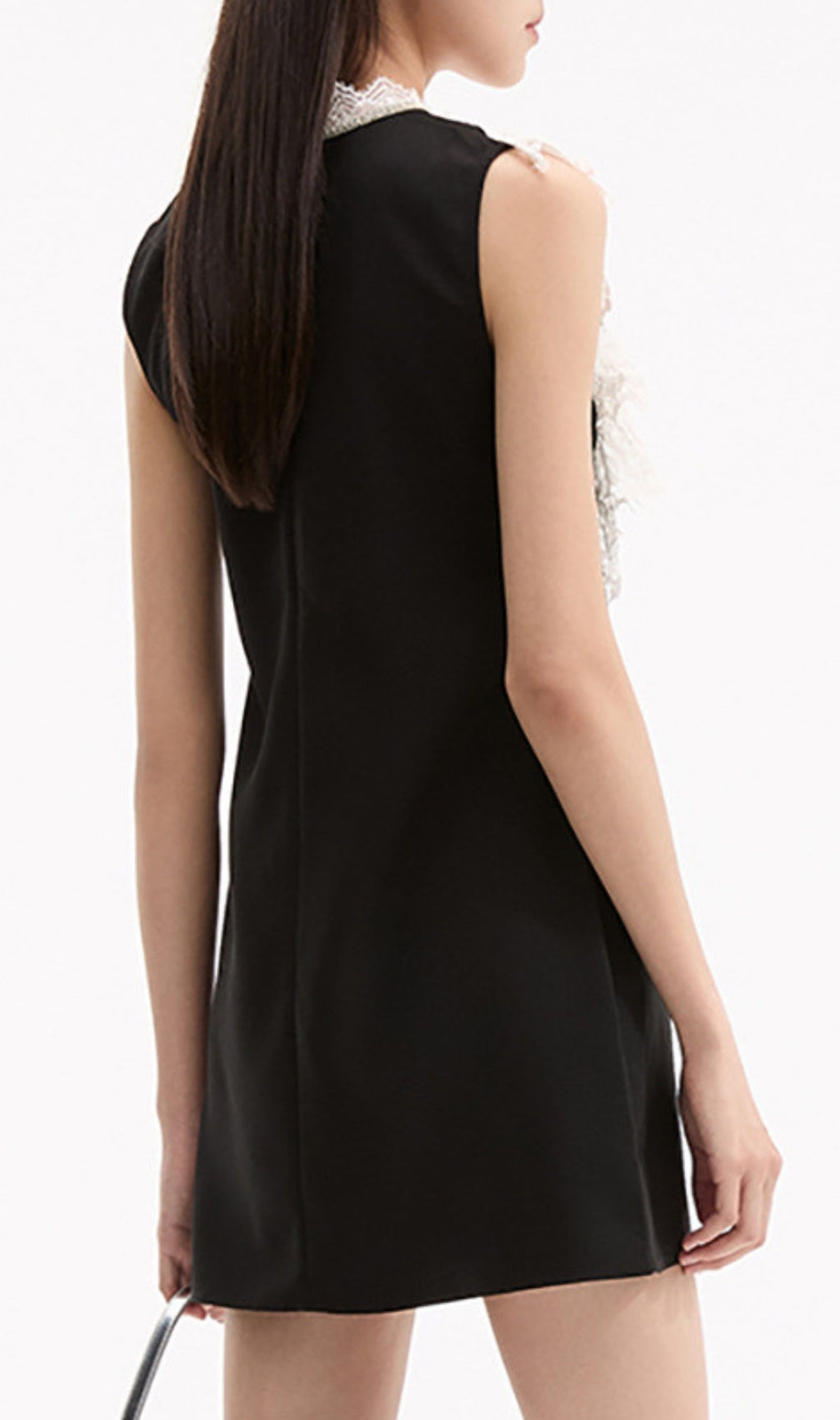 Branka Black Lace Diamond Mini Dress