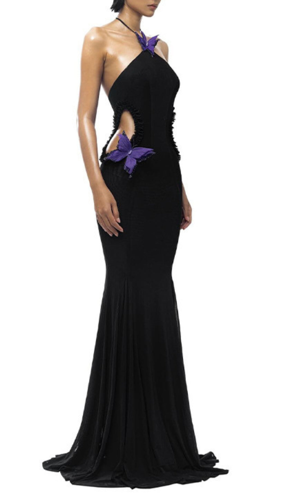 Carina Halter Butterfly Maxi Beach Dress