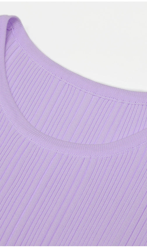 Kinzy Purple Short Sleeve Lace Midi Dress