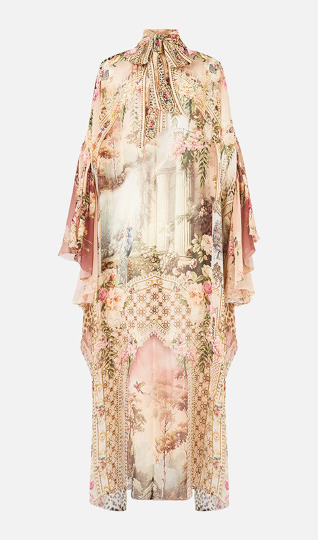 Jetta Exotic Floral & Leopard Print Flowing Maxi Dress