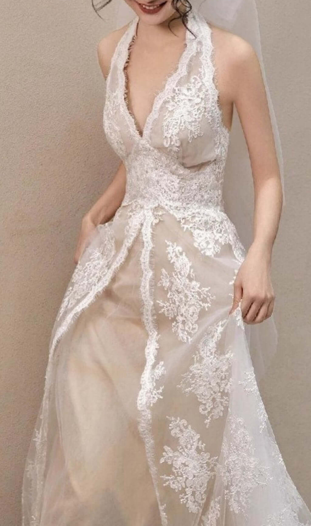 Aviella Halter Lace Wedding Dress