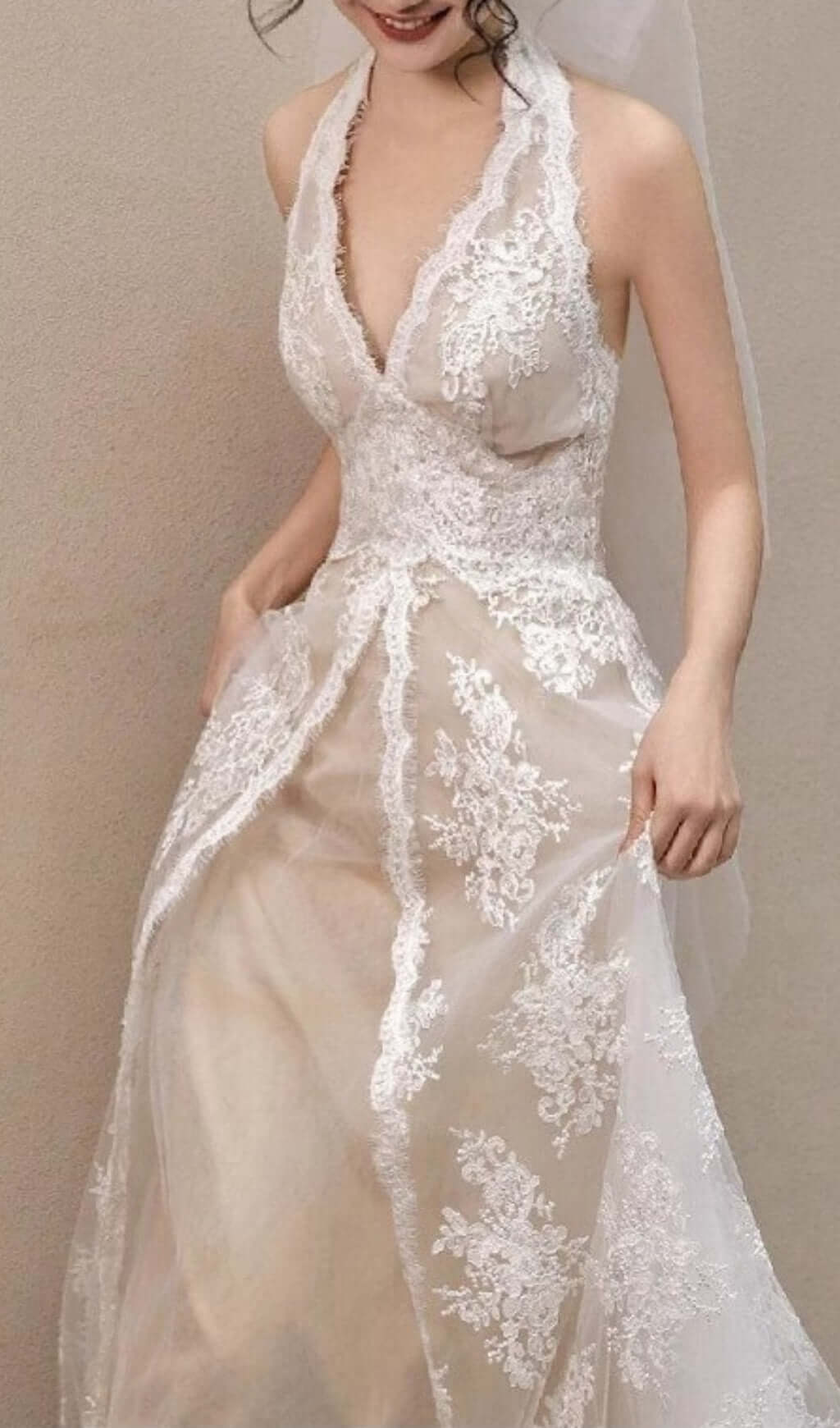 Aviella Halter Lace Wedding Dress