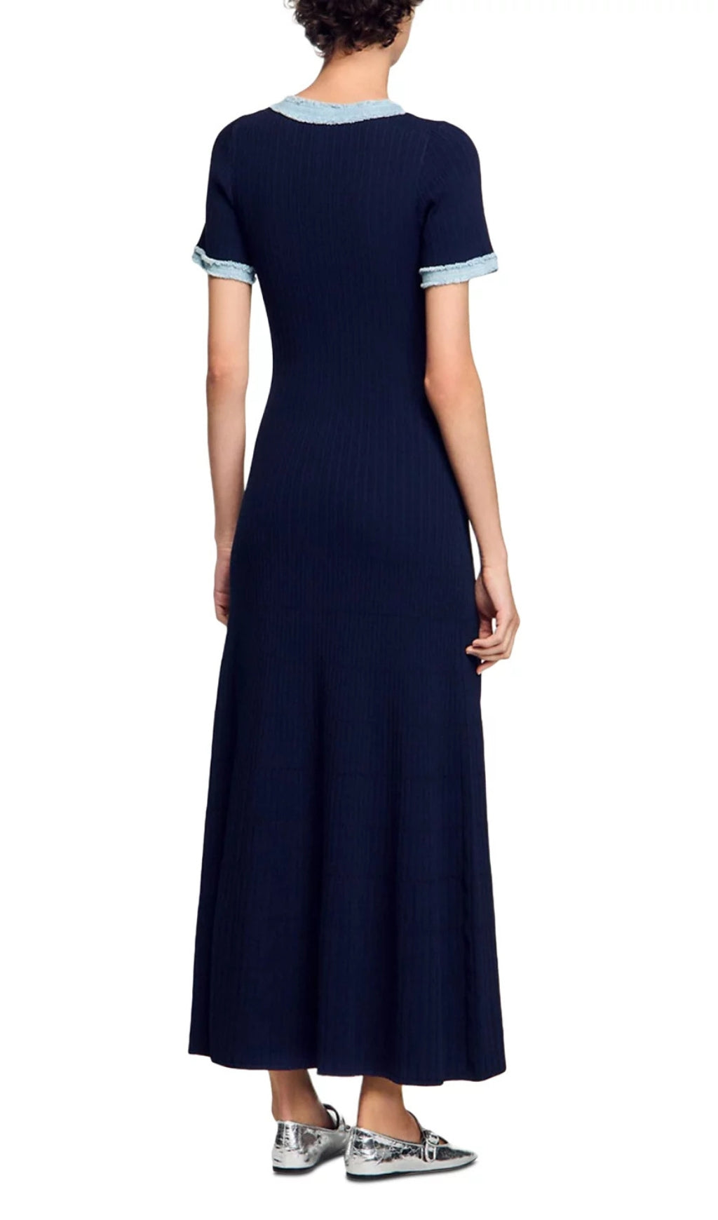 Knit & Denim Maxi Dress