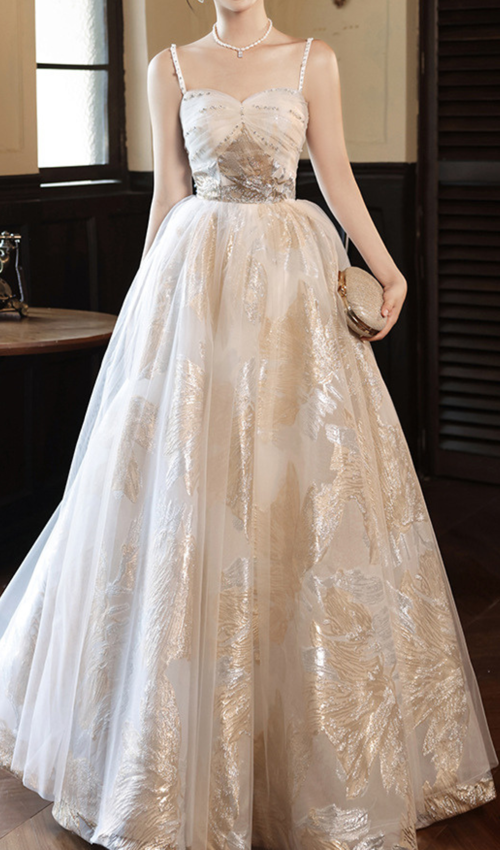 Gur Beaded Mesh Maxi Dress