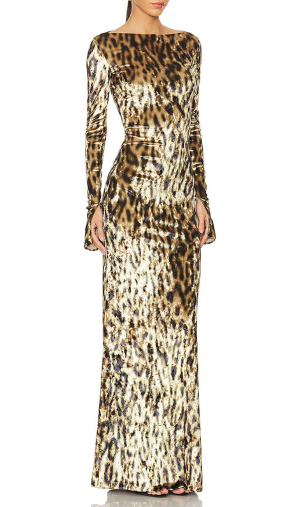 Gethin Leopard Long Sleeve Maxi Dress