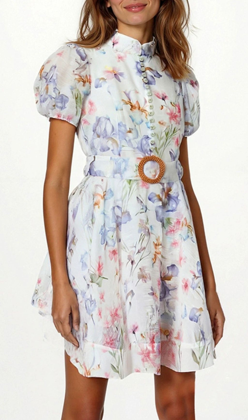 Fouad Floral Puff Sleeve Mini Dress