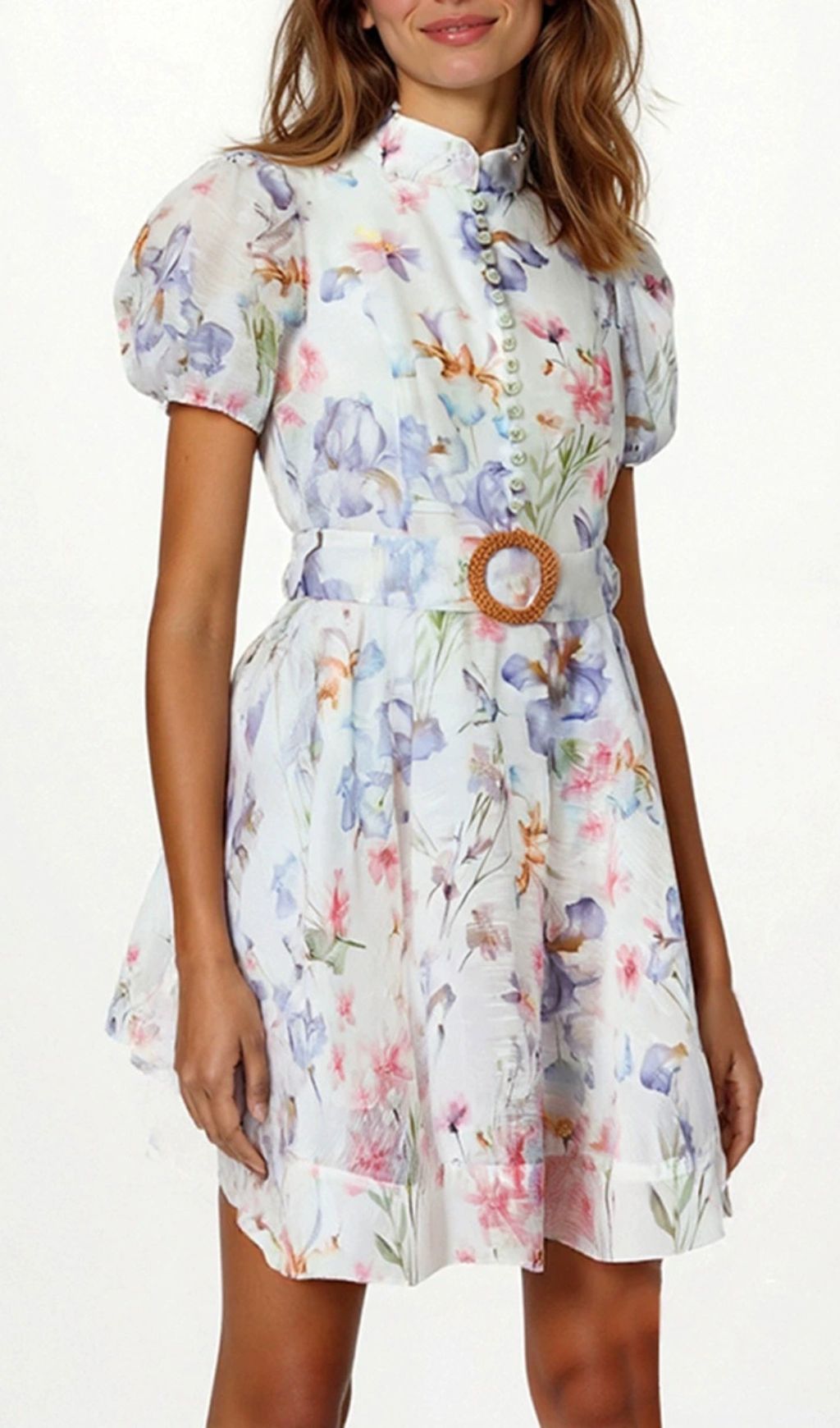 Fouad Floral Puff Sleeve Mini Dress