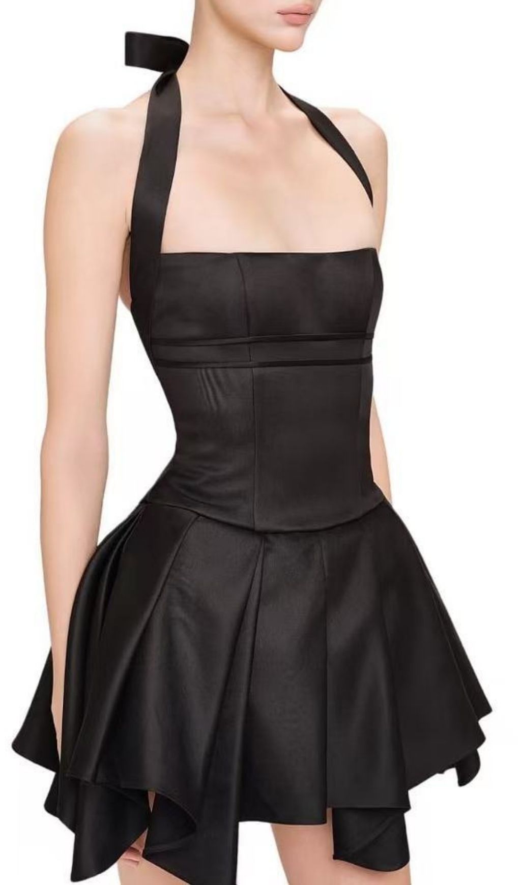 Katsu Black Halter Mini Dress: Chic & Flirty Statement Style