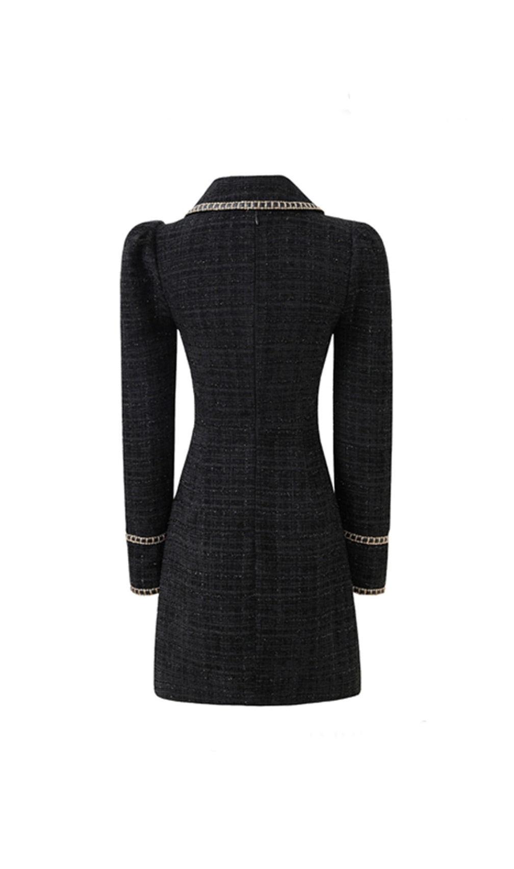 Campana Black Long Sleeve Button Mini Dress