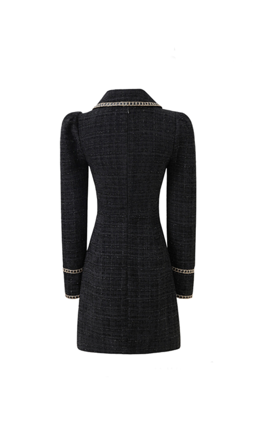 Campana Black Long Sleeve Button Mini Dress