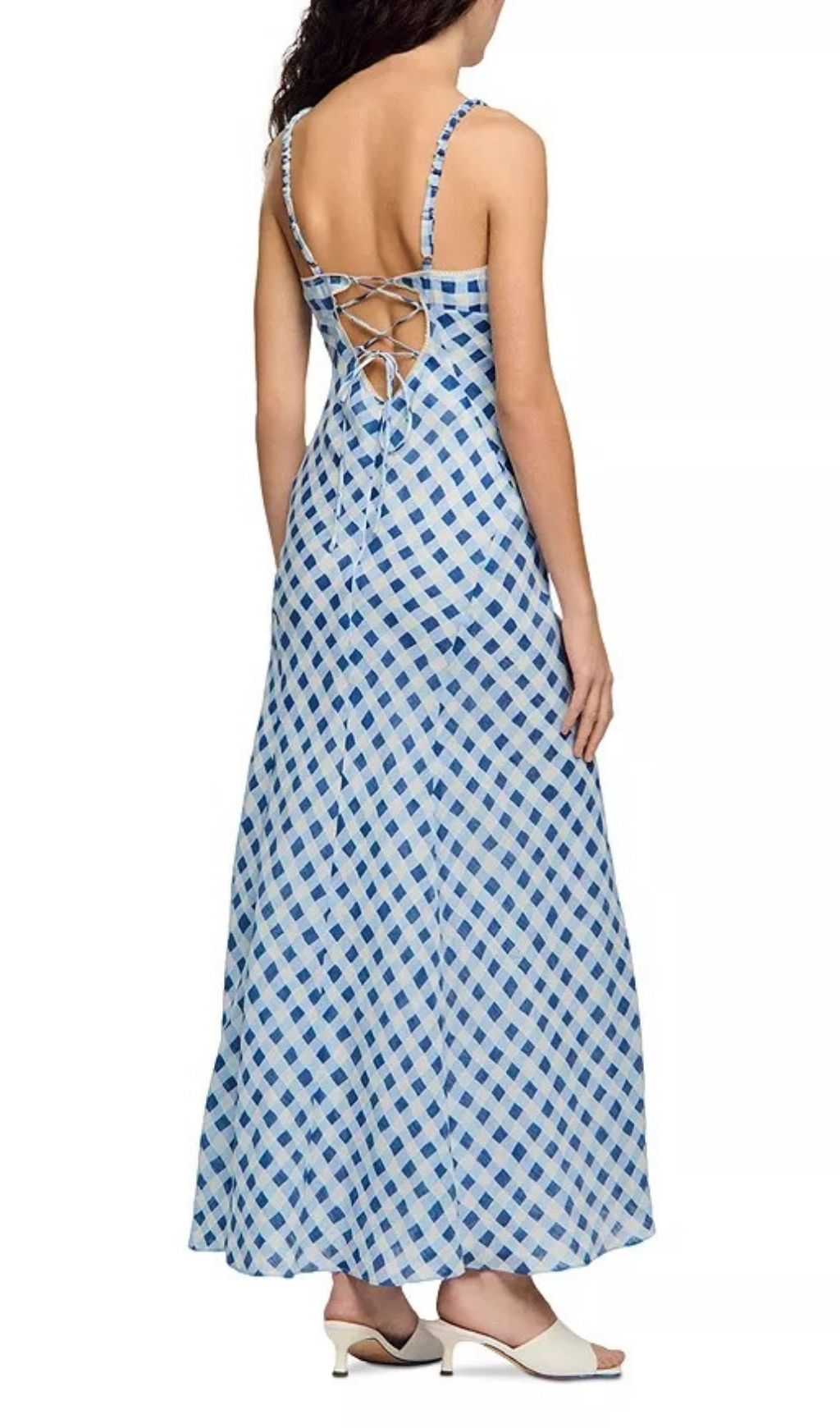 Colette Gingham Lace-Up Maxi Dress - Romantic Summer Style & Resort Wear